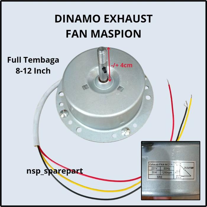 Dinamo Exhaust Fan Maspion 220V - Mesin Kipas Angin Eksos 8-12 Inch