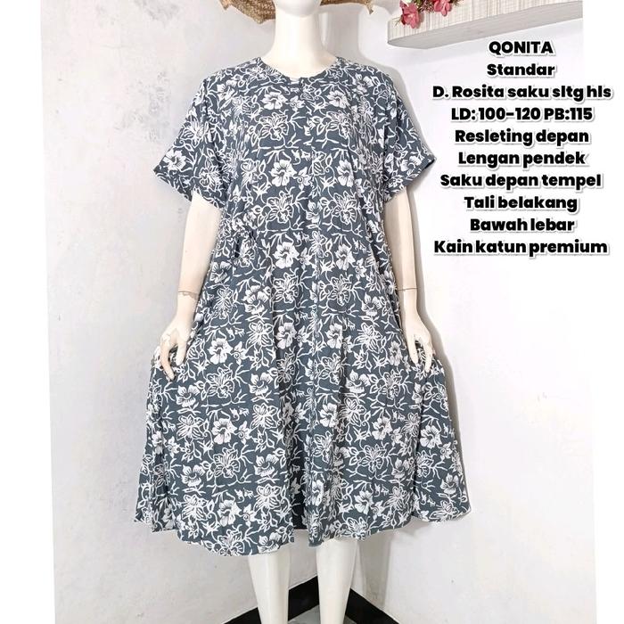 Daster QONITA BATIK motif terbaru Busui Friendly Rayon Pendek Motif