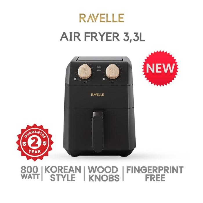 Ravelle Air Fryer 3.3L 800W - Putih Hitam