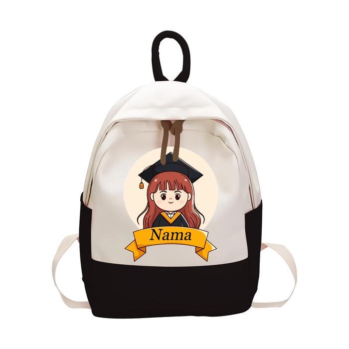 PROMO Backpack Tas Ransel Karakter Anak Perempuan Wisuda Custom Nama Siswa TK SD