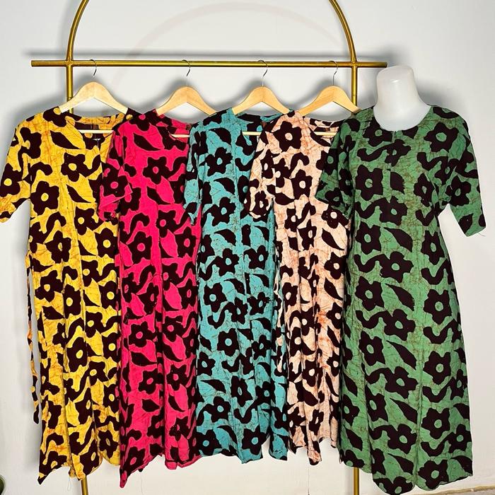 Afnan Daster Klok Batik Cap Pekalongan Lowo Busui Resleting Depan klok Rayon Super All Size Sampai J