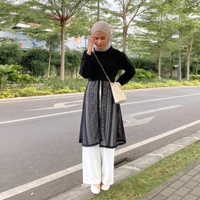 Talina Abaya Tunik Outer Brukat Kondangan Tunik Brukat Tunik Kondangan Tunik Pesta