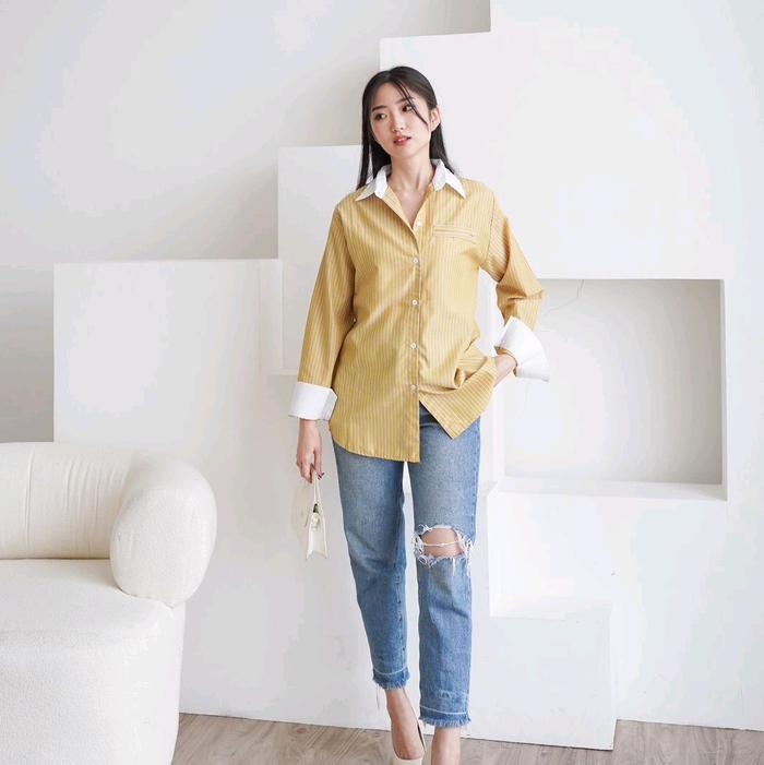 Kemeja || Stripe Oversize T-shirt
