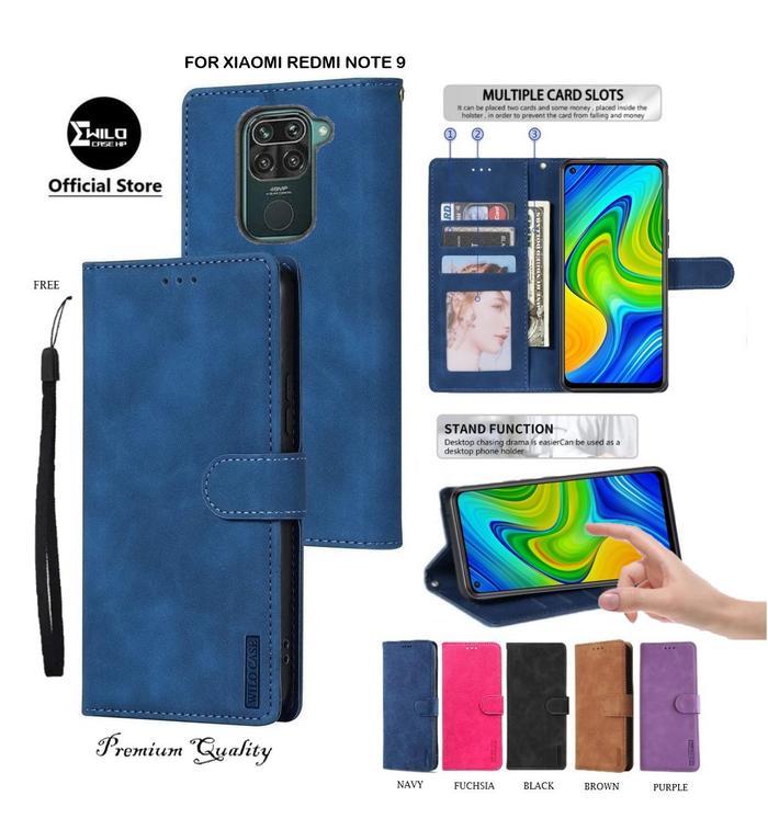 Flip Case Untuk Xiaomi Redmi Note 9 Flip Case Kulit - Casing Dompet Case Wallet Leather Flip Case Pr