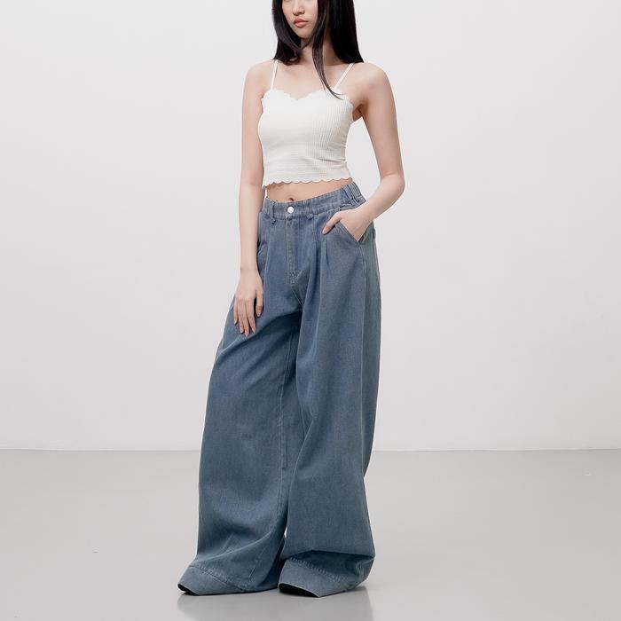This Is April Celana Jeans Hh Waist Oversize Kulot Panjang Wanita Morgan Pants Denim 200434