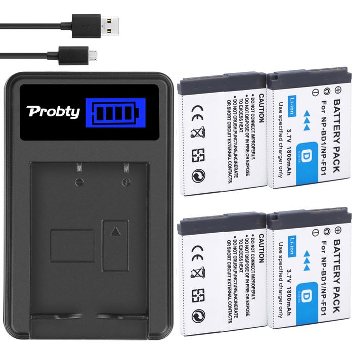 NP-BD1 Baterai + Charger untuk SONY Cyber Shot DSC-T700H DSC-T900