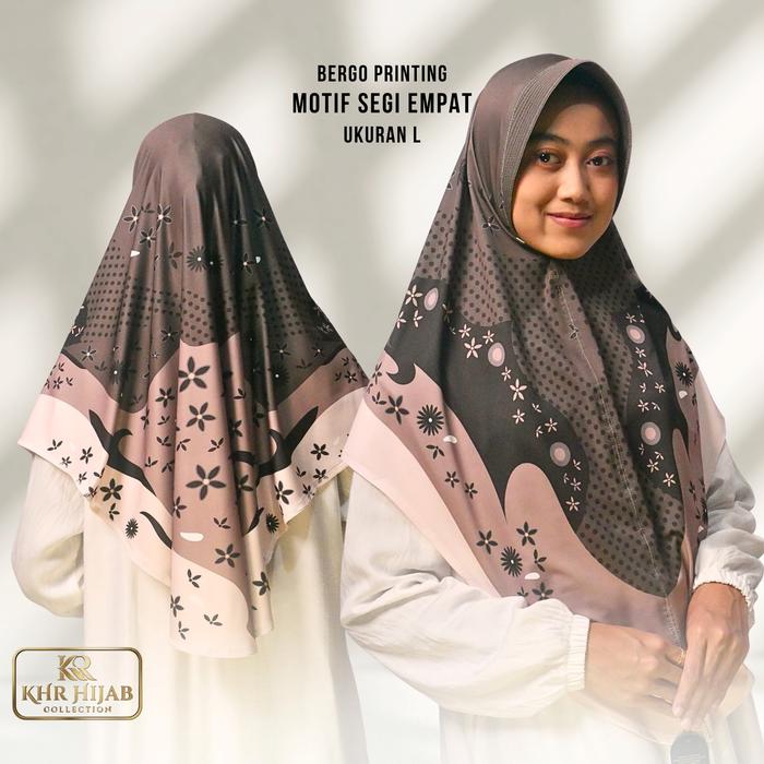 KHR - Bergo Printing Motif Segi Empat Jersey Premium Size L