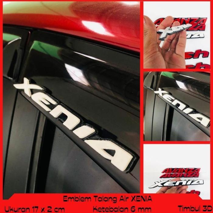 EMBLEM MOBIL TALANG AIR XENIA VARIASI TIMBUL 3 DIMENSI AKSESORIES MOBIL BAHAN FIBER GLASS BUKAN STIK