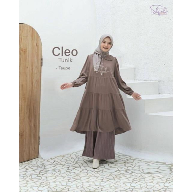 Shofwah Tunik Cleo Bahan Cotton Viscose Twill Navara Busui Friendly Wudhu Friendly Ukuran S Sampai X