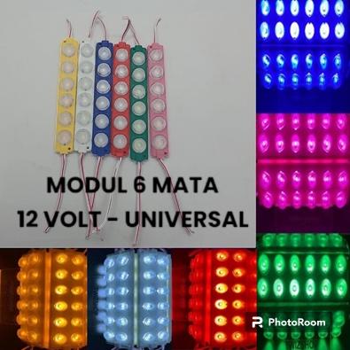 Ready Stok Lampu Led Modul Module Cob 6 Titik 6 Watt 6 Mata Besar 1X6 Bak Putih Merah Hijau Kuning B