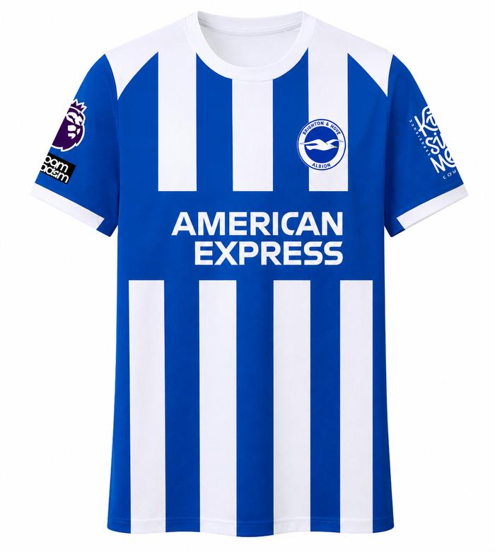 Jersey Bola Brighton 3D Full Print Premium Dri Fit Pria Dewasa - Bahan Polyester Ringan Adem Cepat K