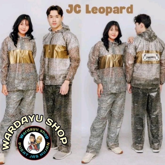 New Jas Hujan Penguin Leopard Karet Pvc / Pinguin Raincoat Stelan Jaket Baju Celana Pria Wanita Dewa