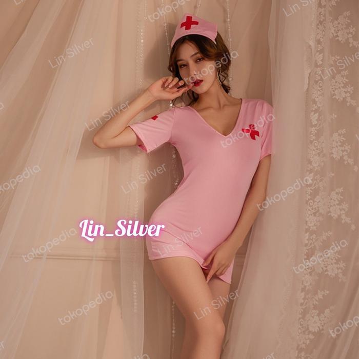AtarPedia Sexy Lingeri baju tidur kostum cosplay perawat suster nurse seksi