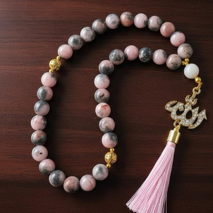 Tasbih Batu Natural Red Borneo Jumbo 10mm 33 Butir Lafadz Allah Rumbai kualitas terbaik