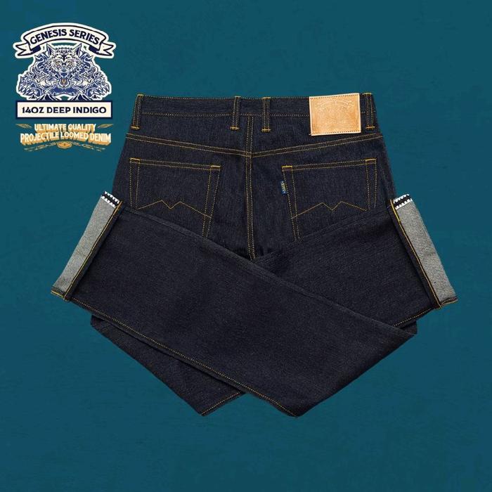 SAGE INDIGO 14OZ SLIM FIT JEANS