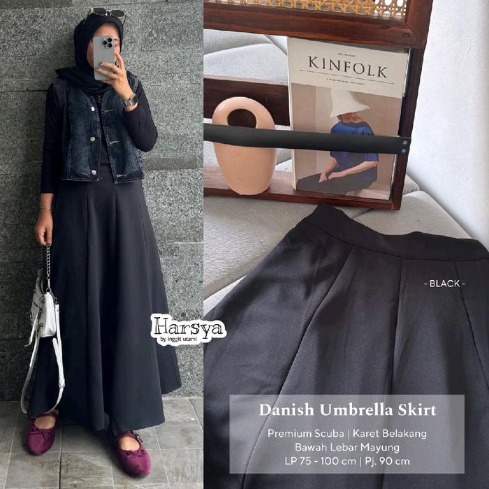 Rok Korean Style Wanita / Danish Umberella Skirt / Skirt Outfits Hijab