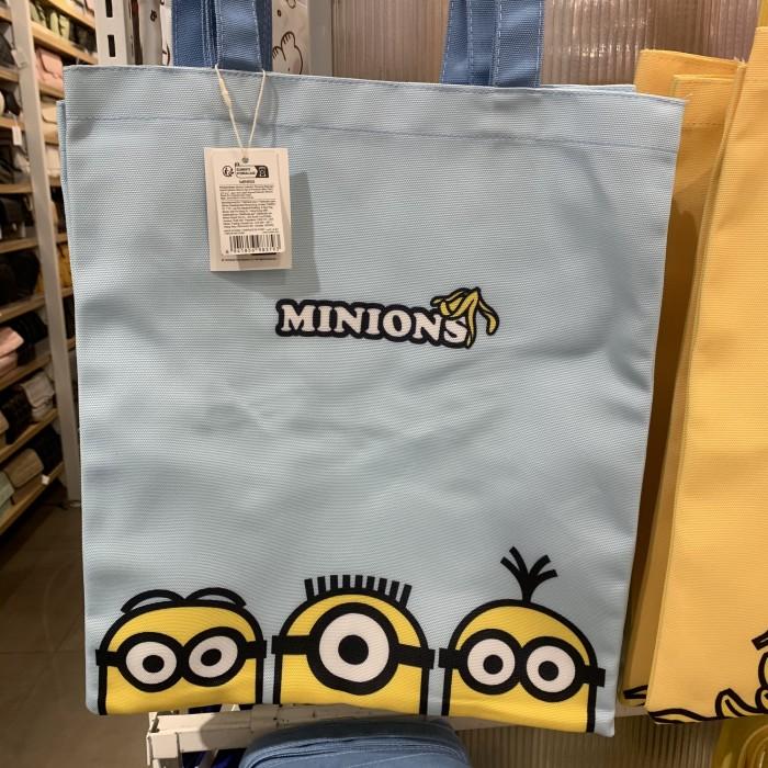 IBUY MINISO MINION 3 MINIONS TOTE SHOULDER BAG TAS CANVAS BLUE