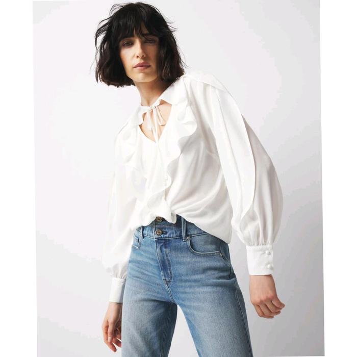 W*BM TIE-NECK RUFFLE BLOUSE (18-5)