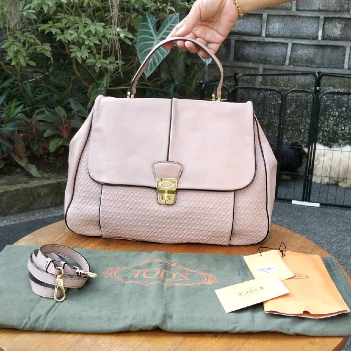 Tas wanita preloved TOD*, kulit asli mulus eksklusif mewah