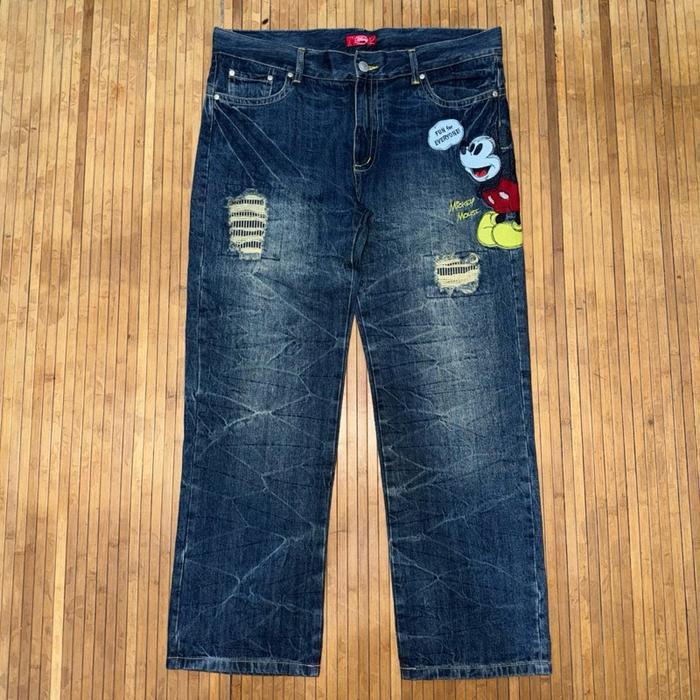 JAPANESE DESIGNER CARTOON NETWORK DISNEY EMBROIDERED MICKEY DENIM JEANS carhartt wtaps