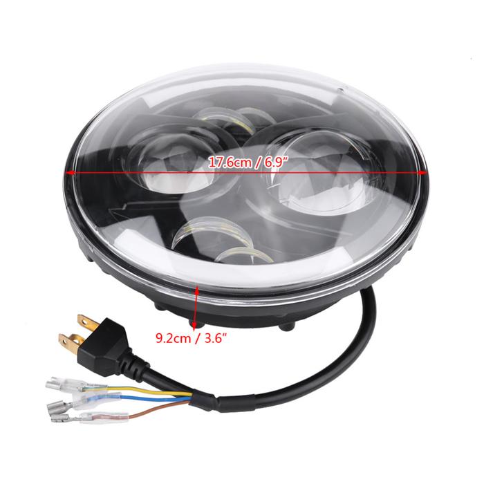7 Inci Pasang Bulat Motor H4 Lampu Depan dengan Housing Lampu dan
