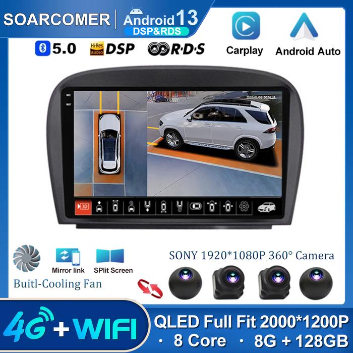 Android 13 For Mercedes SL R230 SL350 SL500 SL55 SL600 SL65 2001-2007