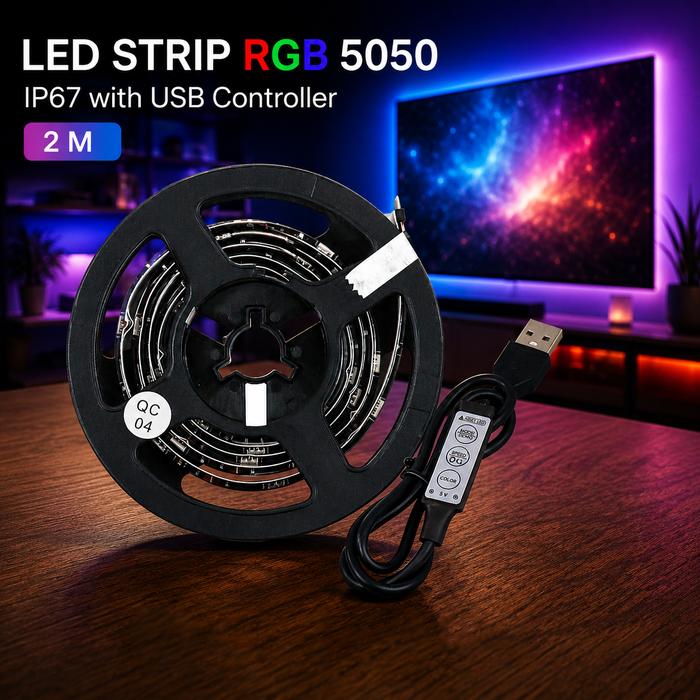 MALITAI Lampu LED Strip DIY Flexible 5050 RGB IP67 with USB Controller - SMD2835