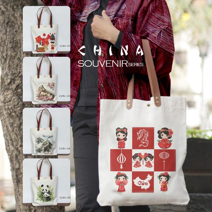 Totebag Canvas oleh oleh China Tas Souvenir China