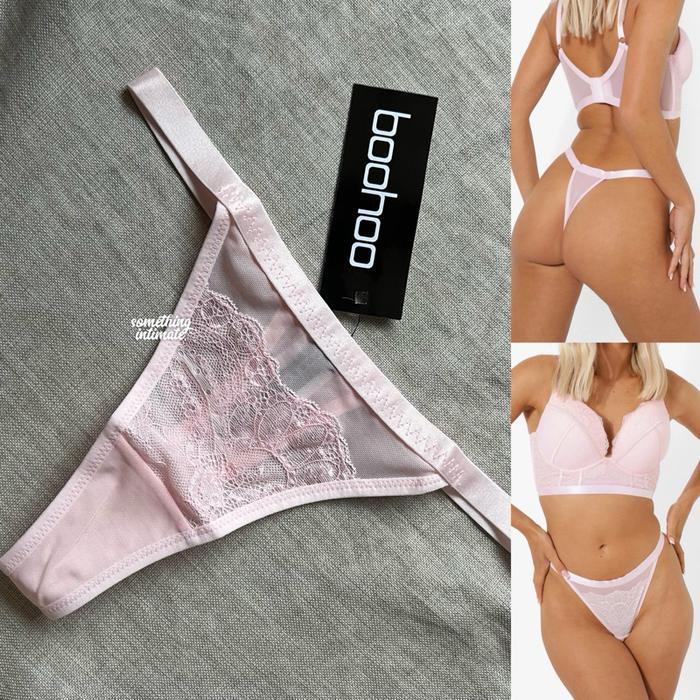 Boohoo Satin Lace Sexy Thong Gstring Celana Dalam Panty Bigsize Jumbo