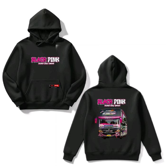 Syifa Collection99 Jaket Sweater Hoodie Bus Mania Basuri Telolet Black Pink Feminim Raffatar / Hoodi