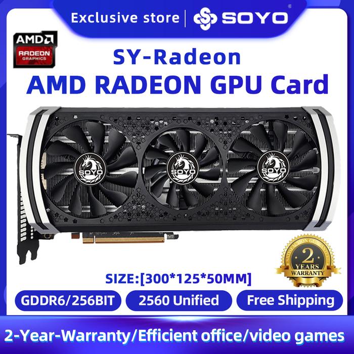 SOYO kartu grafis AMD Radeon RX5700XT, kartu grafis AMD RX580 5500XT