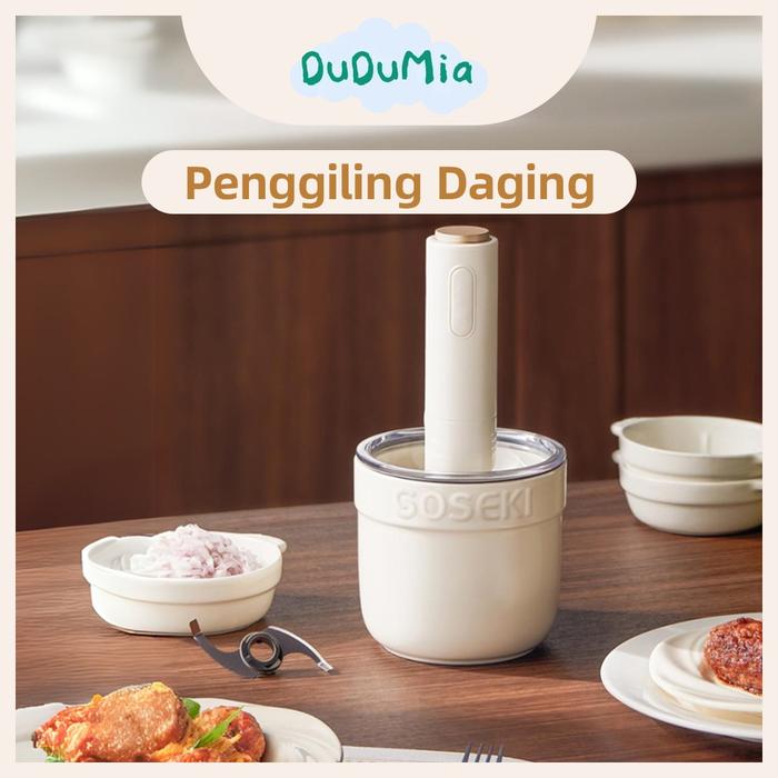 SOSKEI Blender Chopper Daging / 300W Blender Bumbu / FREE 3 Mangkuk Mini Chopper Mini / Coper Penggi