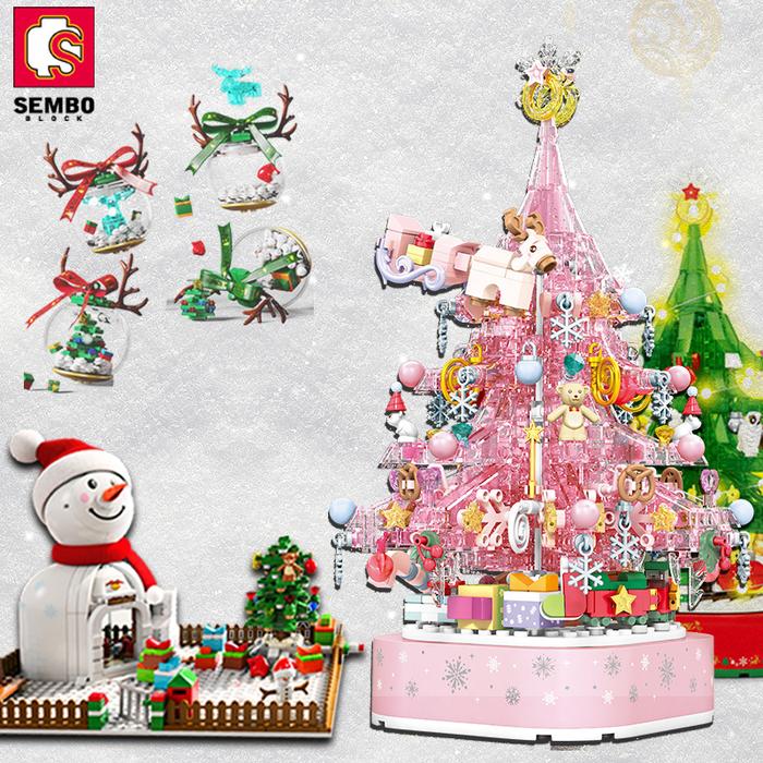 SEMBO BLOCK 7 Style Christmas Tree Decor Elk Snowman Christmas Model