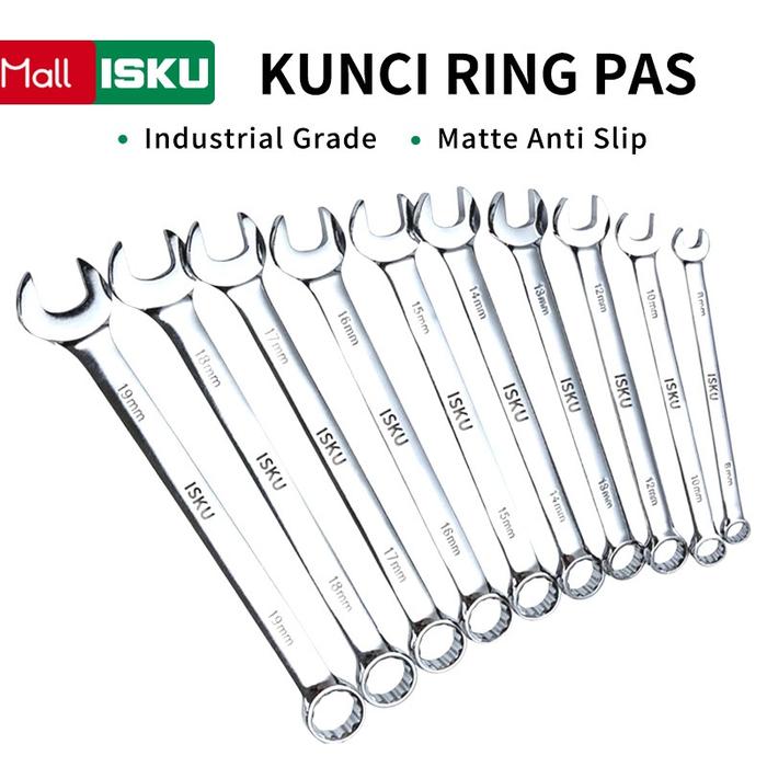 ISKU kunci ring pas set Pas 8-24mm Set 11 pcs Kunci ring pas Set Tools