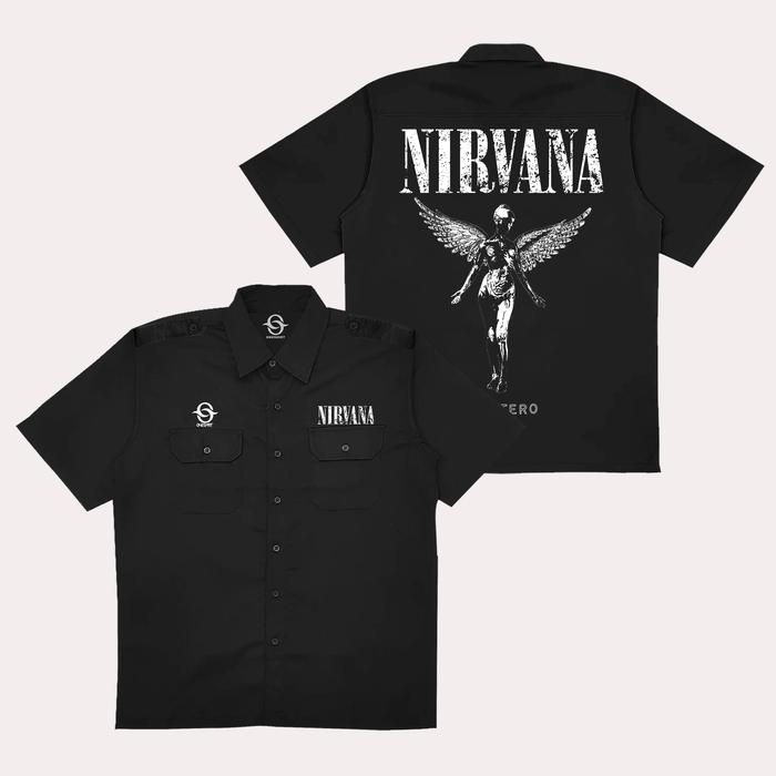 Oneshirt Kemeja Workshirt Nirvana Baju Pdh Hitam