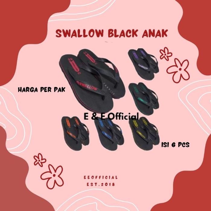 SENDAL JEPIT ANAK / SANDAL SWALLOW ARMY ANAK TANGGUNG / SWALLOW BLACK