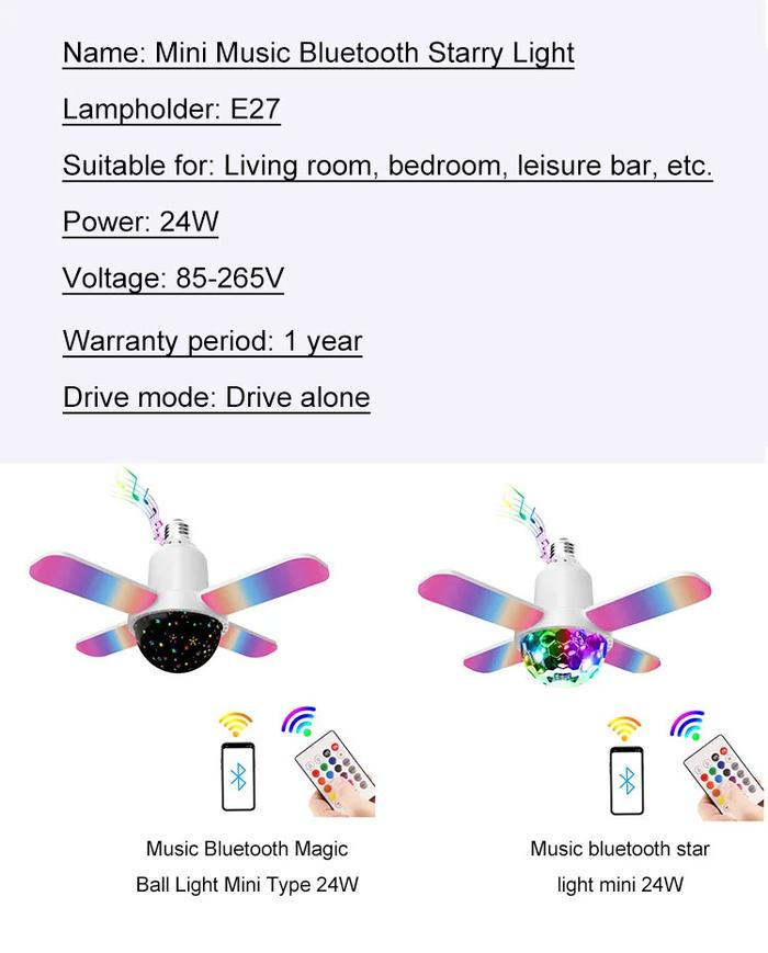 Lampu Panggung Warna-warni RGB Lampu Musik Empat Daun dengan Speaker