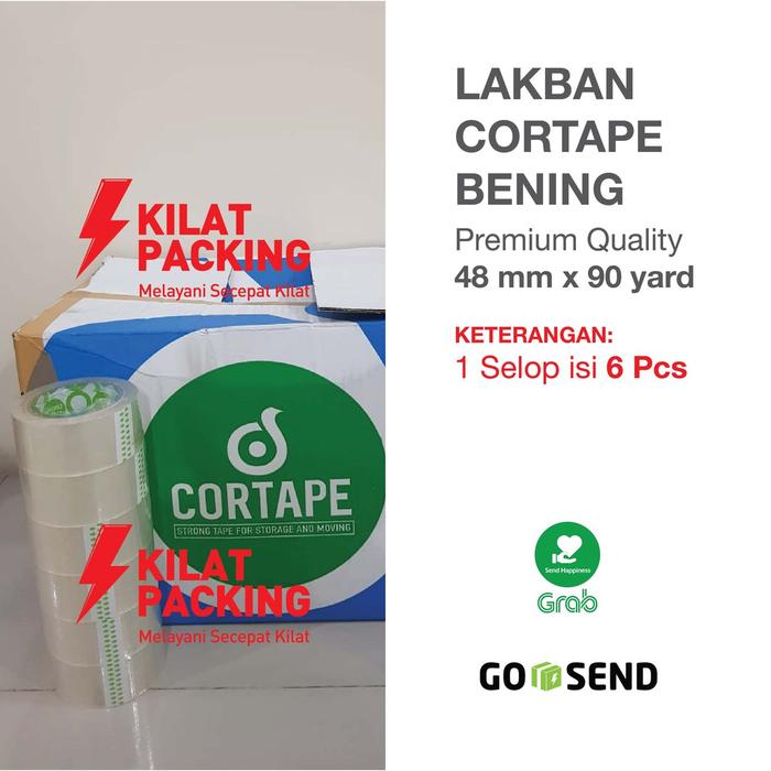 Lakban Cortape Bening 48 Mm X 90 Yard Murah Per Selop