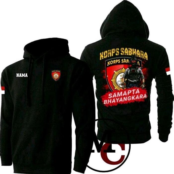 JAKET SWEATER HOODIE SAMAPTA BHAYANGKARA WARNA HITAM