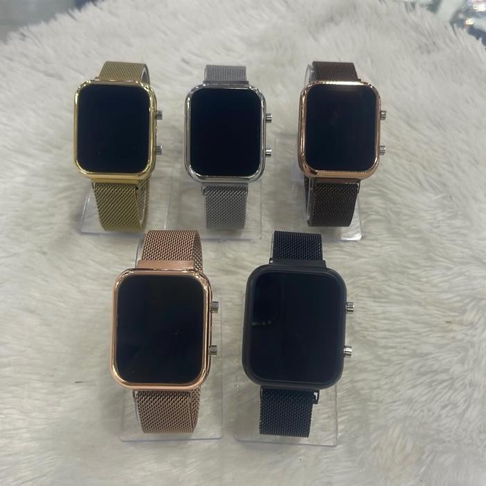 Jam tangan digital wanita rante pasir magnet