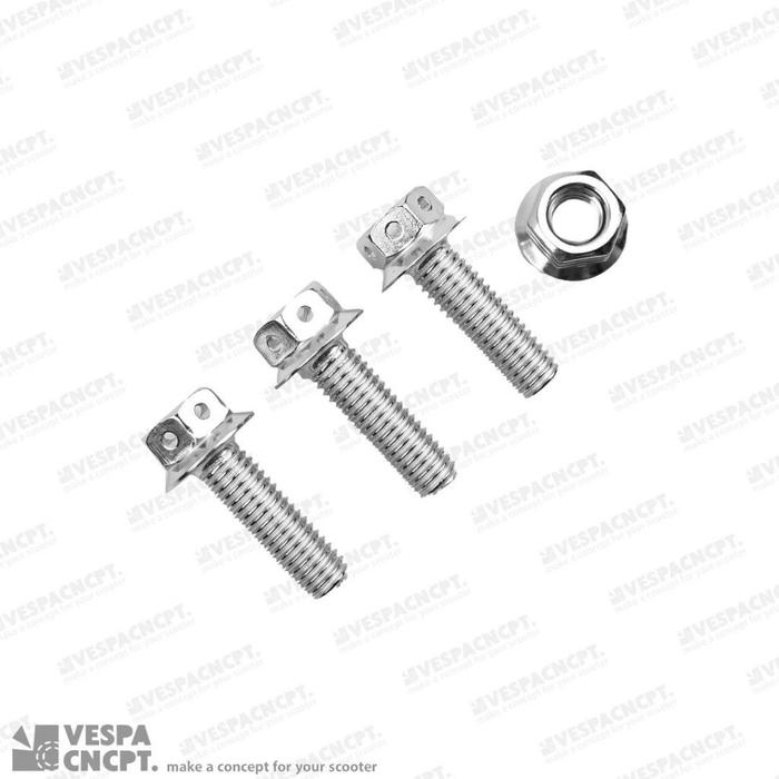 Baut Mur Stainless Bracket Knalpot Racing Silver Vespa Sprint Primavera Lx S Gts