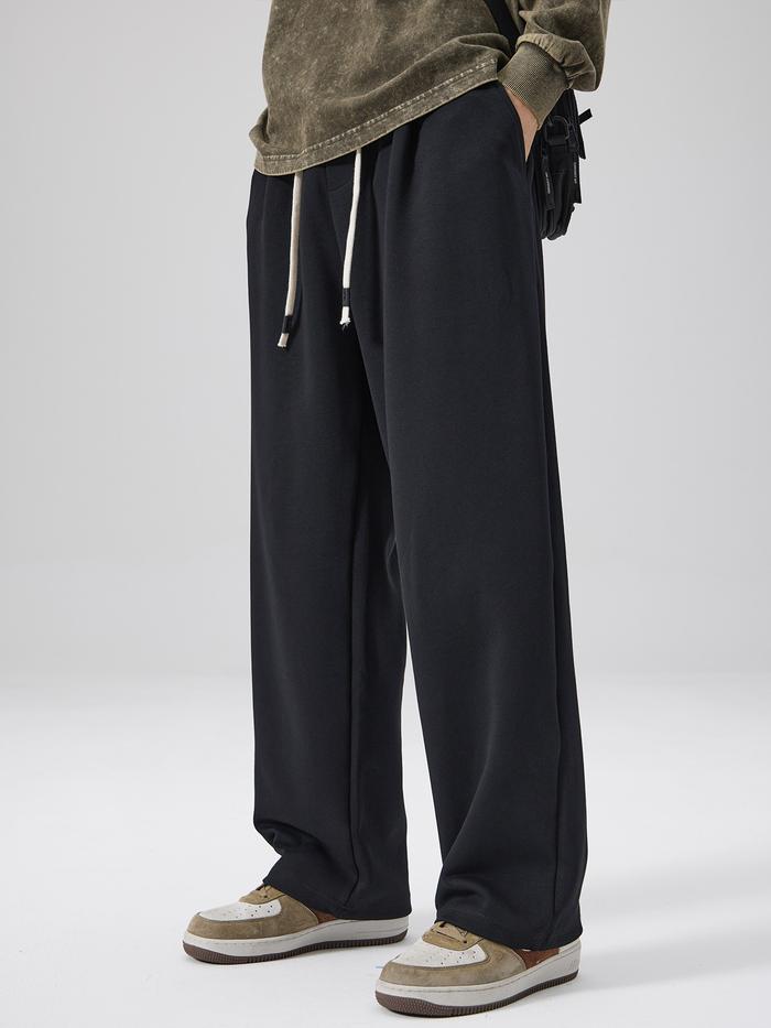 DUKEEN Pique Fabrics Sweatpants for Men Loose Causal Straight Legged Trouse Autumn and Winter Solid