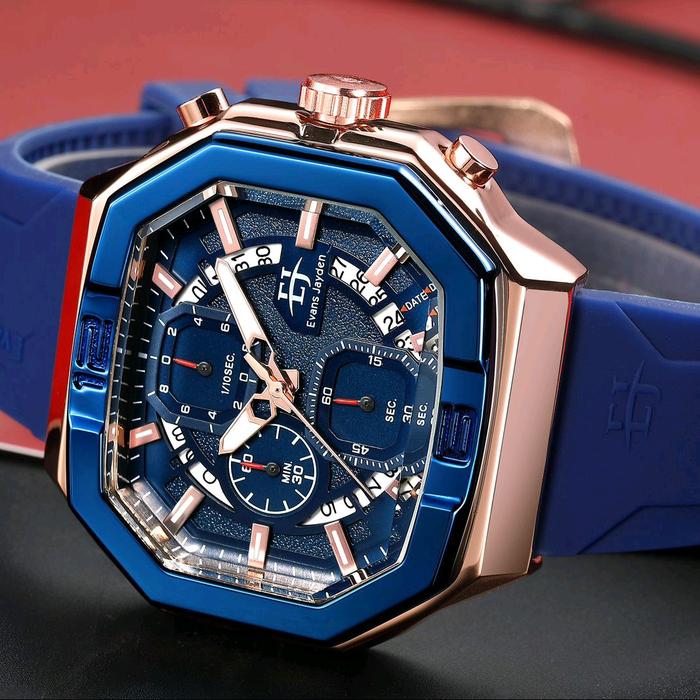 Jam tagan pria evans jayden 9464 karet model baru crono aktif