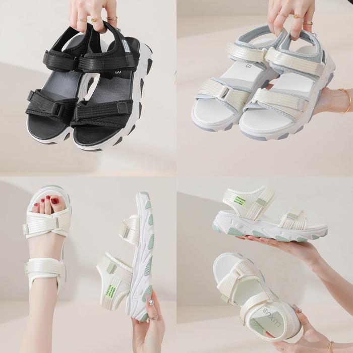 [Luxus X Ilyas Bachtiar] Sandal Kasual Wanita "Luxus Kazumi A13" Alas Karet