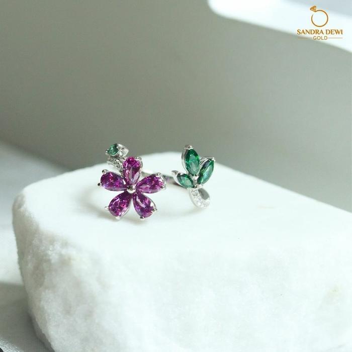 CINCIN EMAS SANDRA DEWI GOLD FLOWER GARDEN VIOLET SERIES
