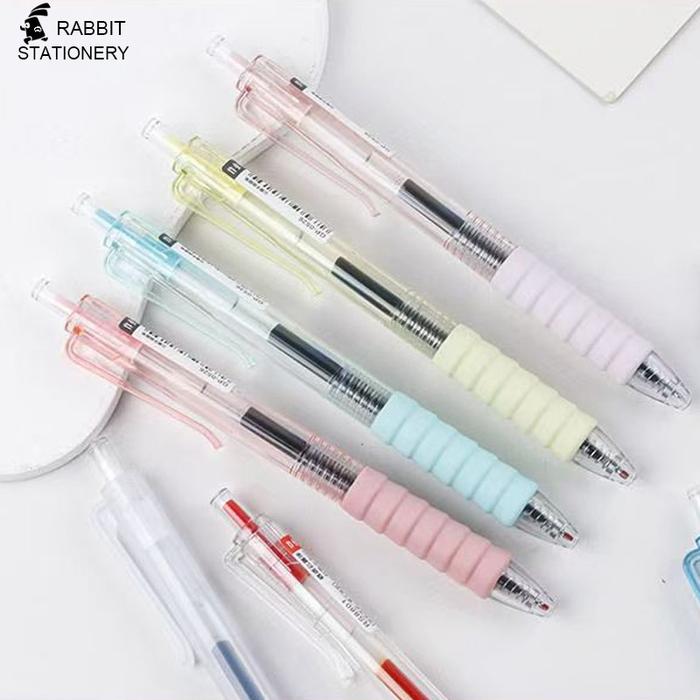 Pulpen Gel Hitam Merah 2 Warna/Gel Pen 0.5 mm Standard Pulpen tinta-abbit_Stationery