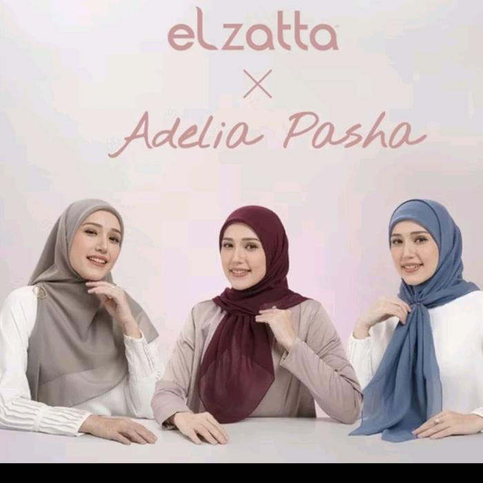 Elzatta Hijab Jilbab Kerudung Segiempat Paris Polos Keisha Paris Adelia Pasha Kualitas Terbaik