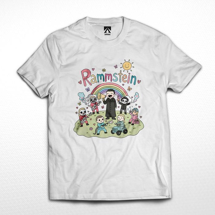KAOS BAND RAMMSTEIN Cartoon / tshirt musik rock baju distro emo unisex POPPUNK