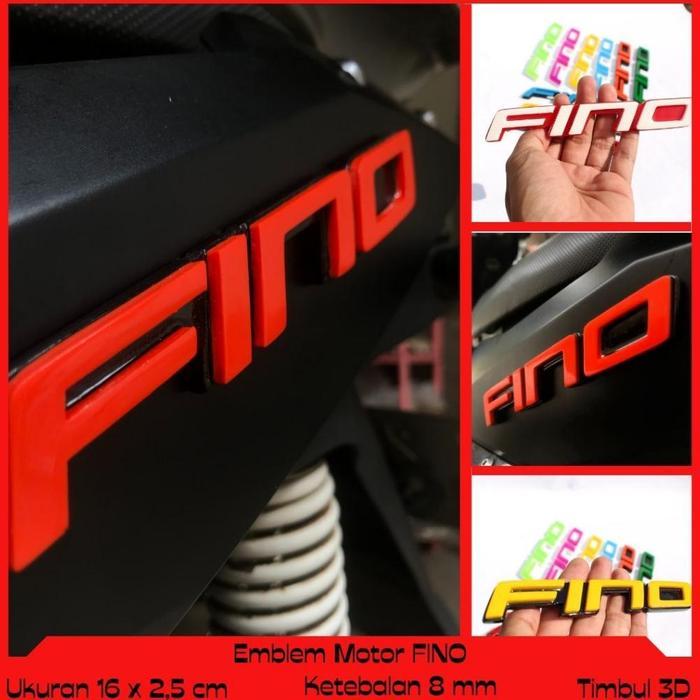 EMBLEM MOTOR FINO VARIASI TIMBUL IMENSI BAHAN FIBER GLASS AKSESORIS MOTOR YAMAHA