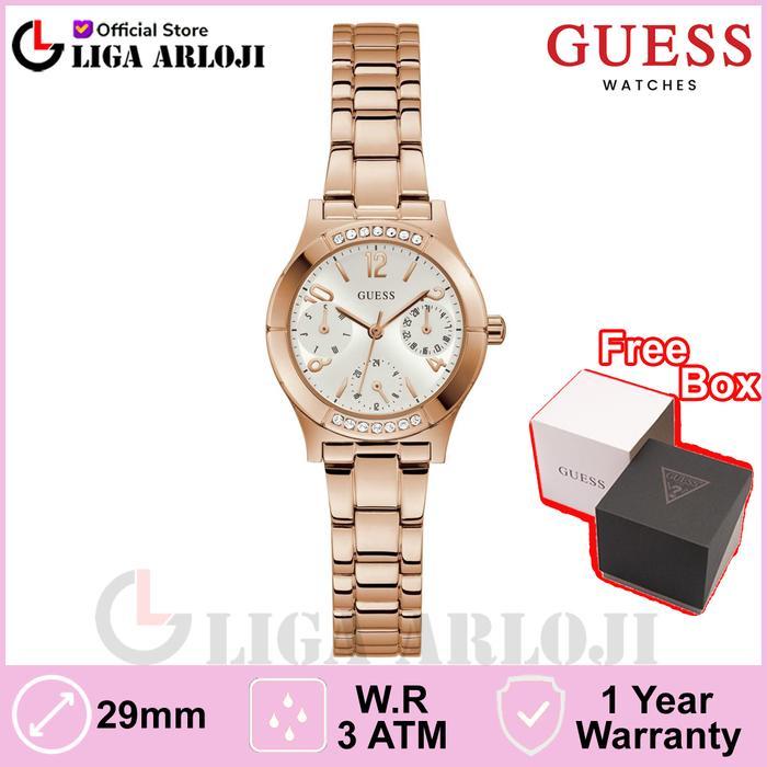 GUESS GW0413L3 Original PIPER Jam Tangan Wanita Analog Rose Gold